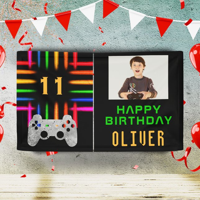 Lona Controlador de videojuegos Neon Gaming Birthday Ph (Subido por el creador)