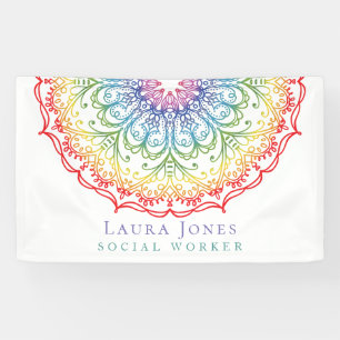 Lona Convención del Orgullo Arcoiris Ombre Mandala