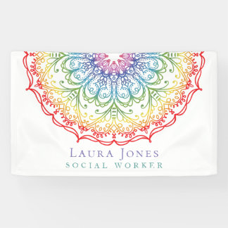 Lona Convención del Orgullo Arcoiris Ombre Mandala