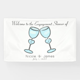 Lona Copas de vino de dos corazones para despedida de s