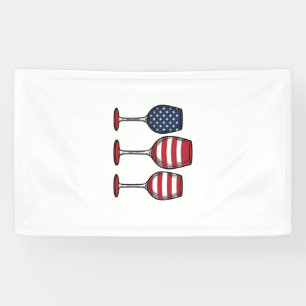 Lona Copas de vino patrióticas diseño de camiseta vecto