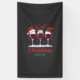 Lona Copas de vino tinto Espíritus de Navidad