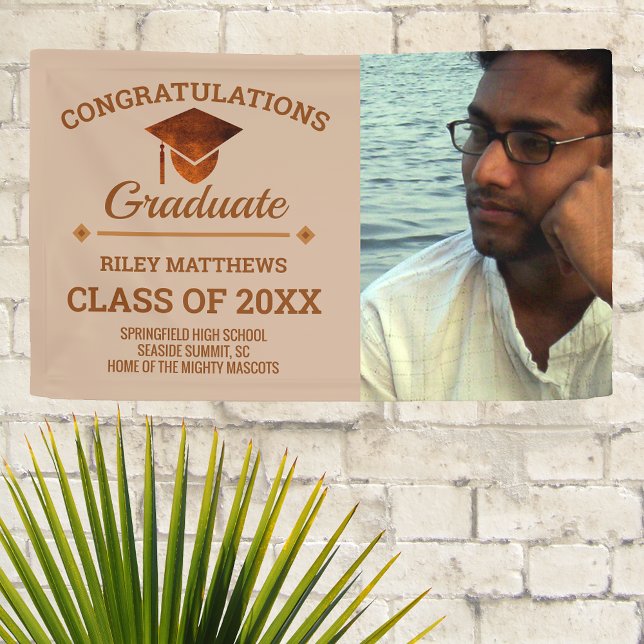 Lona Copper de Graduación Felicitaciones Graduado 1 Fot (Subido por el creador)