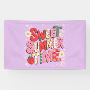 Lona Coqueta de verano dulce tiempo fresa playa retro 