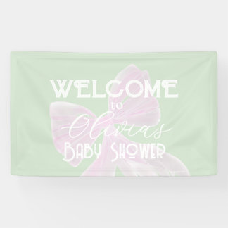 Lona Coqueta lazo rosa dulce y shower de bebé niña