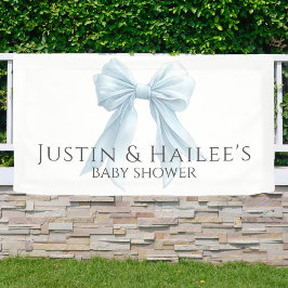 Lona Coquette Baby Shower Chica de Blue Bow personaliza