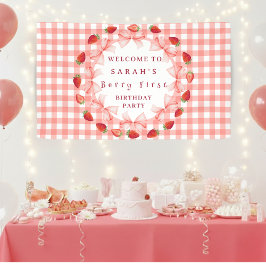 Lona Coquette Berry First Birthday Red Gingham