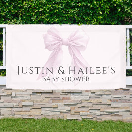 Lona Coquette Chica de Bow rosa personalizada Baby Show