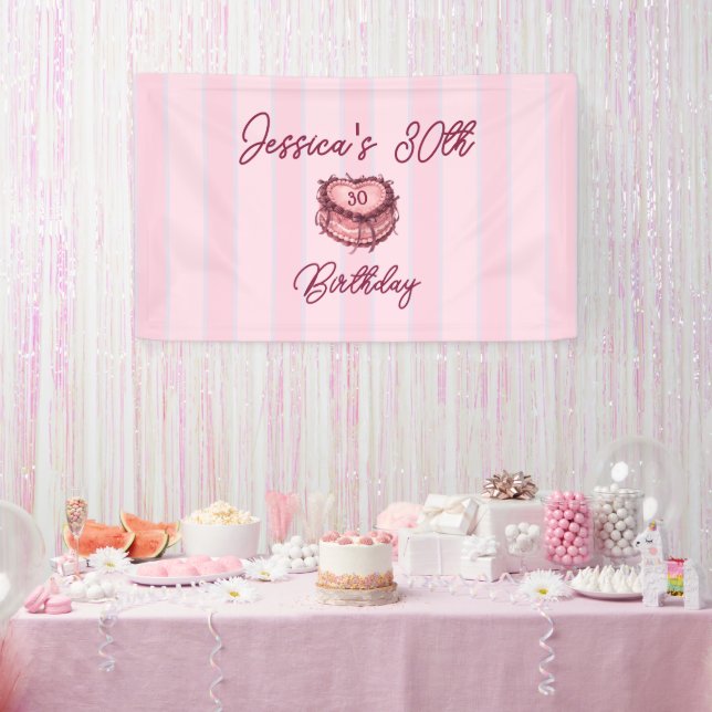 Lona Coquette Heart Cake Banner (Fiesta)