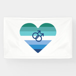 Lona Corazón Azul MLM Gay Masculino