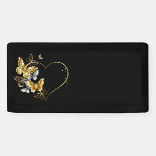 Lona Corazón con mariposas doradas