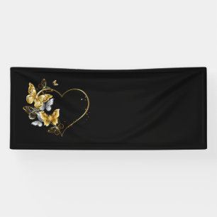 Lona Corazón con mariposas doradas