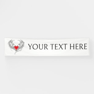 Lona Corazón de Ángel Rojo con alas