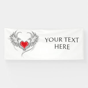 Lona Corazón de Ángel Rojo con alas