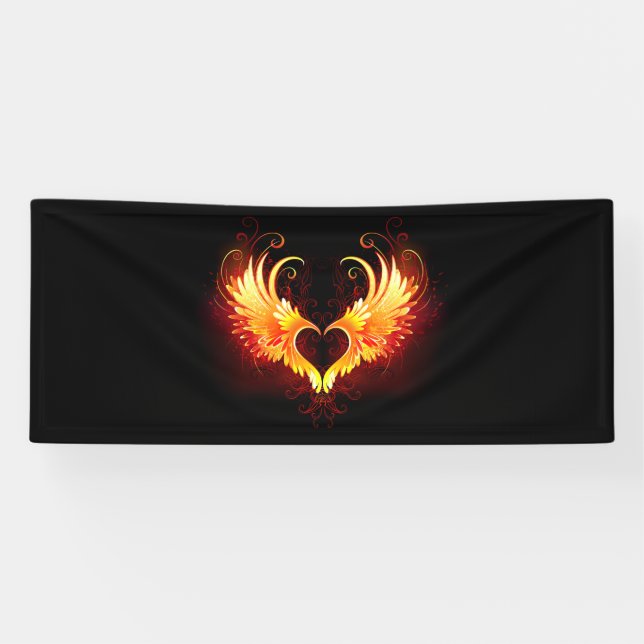 Lona Corazón de Fuego Ángel con Alas (Horizontal)