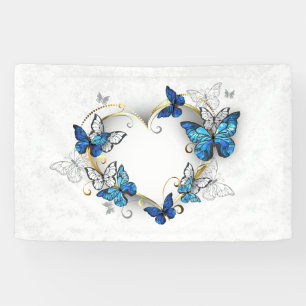 Lona Corazón de joyas con mariposas Morfo