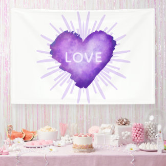Lona Corazón Morado con AMOR