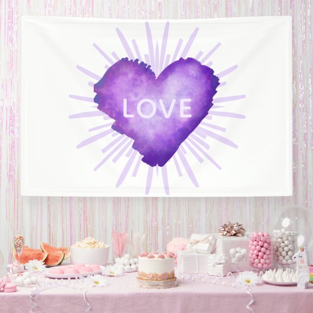 Lona Corazón Morado con AMOR (Fiesta)