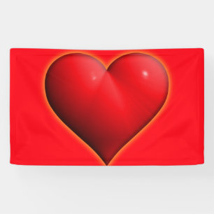 Lona Corazón Rojo Brillante 3-D