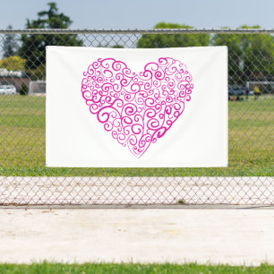 Lona Corazón rosa de escritura a mano espiral para Día