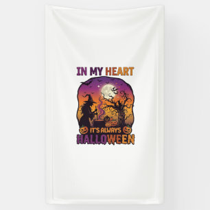 Lona Corazón Siempre es Halloween Bruja Caldero Árbol V