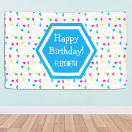 Lona Corazones arcoiris por cuarto cumpleaños