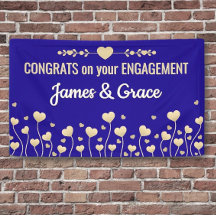 ¡Corazones! Banner de felicitación de compromiso p
