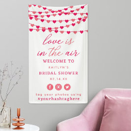Lona Corazones de Amor de Cadena Colgante Bienvenida a 