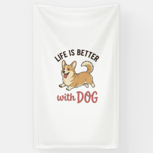 Lona Corgi Adorable La Vida Es Mejor Con Diseño De Perr