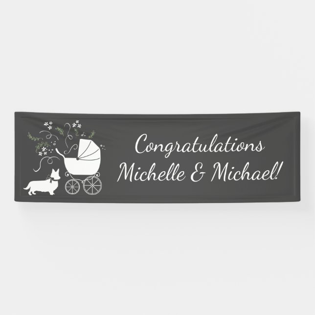 Lona Corgi Baby Shower Dog (Horizontal)