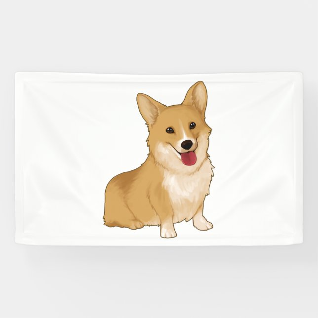 Lona Corgi sonriente (Horizontal)