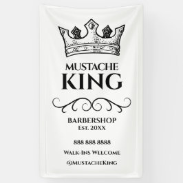 Lona Corona del Rey Negro y Barbería de Mustache