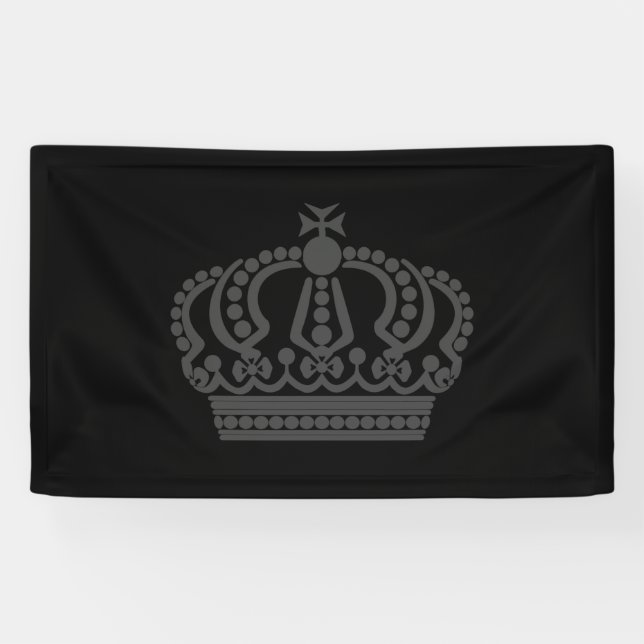 Lona Corona gris con fondo negro (Horizontal)