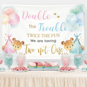 Lona Corte Bears Twins Boy Chica Baby Shower Backups