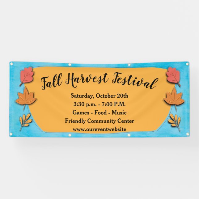 Lona Cosecha Moderna de Hojas de Otoño (Horizontal)