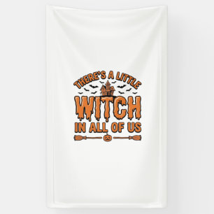 Lona Cota de Bruja de Halloween Diseño Vectorial Vintag