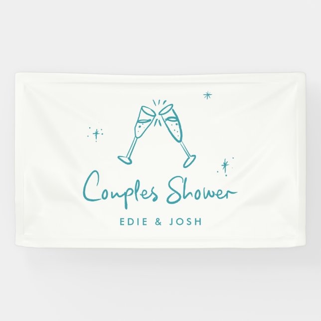 Lona Couples shower modern natural elegant handwritten (Horizontal)