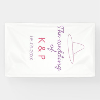 Lona cowboy hat the wedding of couple name date purple 