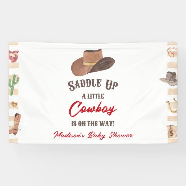Lona Cowboy Western Rodeo Wild West Baby Shower (Horizontal)