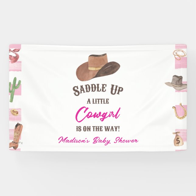 Lona Cowgirl Western Rodeo Wild West Baby Shower (Horizontal)