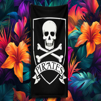 Lona Cráneo de Pirata Famoso Huesos
