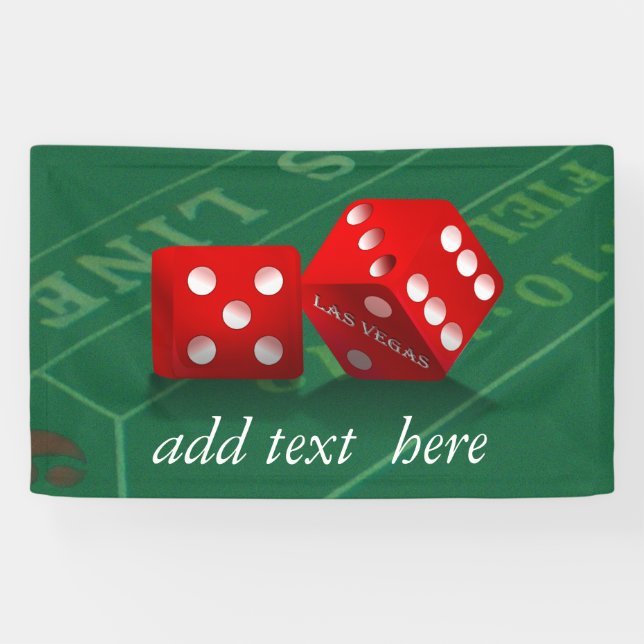 Lona Craps Table con los dados de Las Vegas (Horizontal)
