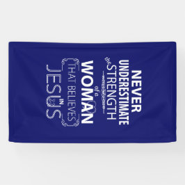 Lona Crea en fuerza de la bandera de Jesús de una mujer