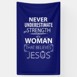 Lona Crea en fuerza de la bandera de Jesús de una mujer