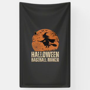 Lona Creador de béisbol de Halloween Gráfico de bruja v