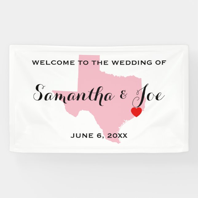Lona Crear su propia bienvenida al Boda de Texas (Horizontal)