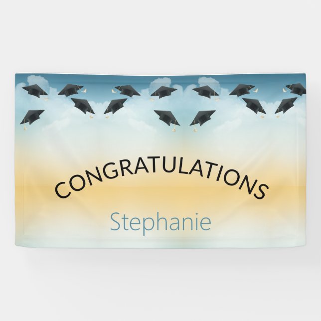 Lona Cree sus propias felicitaciones simples de graduac (Horizontal)