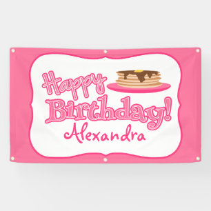 Lona Crepes rosadas del feliz cumpleaños