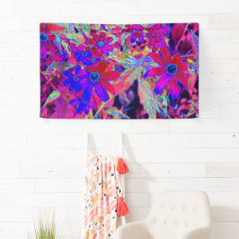 Lona Crimson psicodélico retro y flores silvestres mage