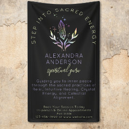 Lona Cristales espirituales holográficos místicos negro